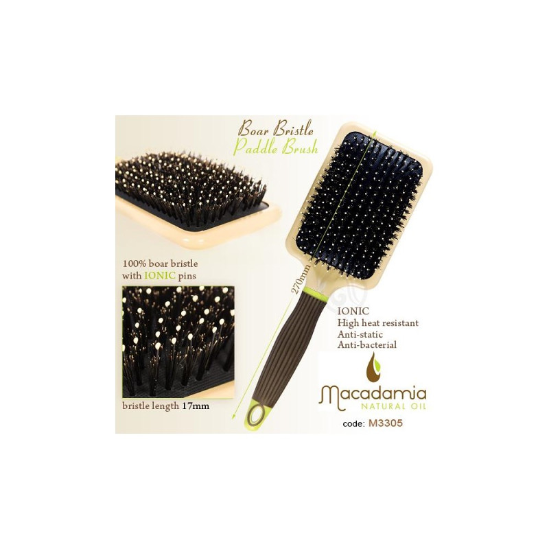 Macadamia Boar Bristle Paddle Brush - BESPLATNA DOSTAVA
