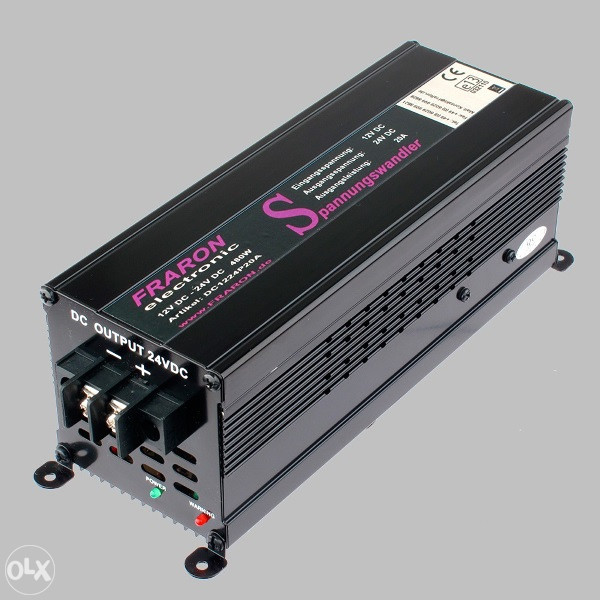 Pretvarac Fraron 12 VDC na 24 VDC, 20 A