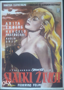 SLATKI ZIVOT r:F FELLINI original kino poster plakat