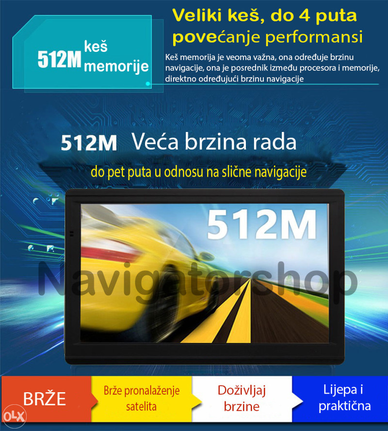 GPS Navigacija (super brza) Igo android 1GBram 4*1.2GHZ