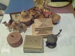 Drvene kutije, figure, raznih oblika, metalne kutije