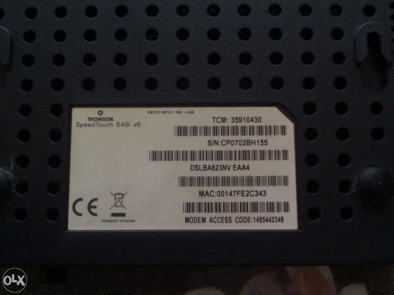 Modem/Router ADSL Thomson SpeedTouch 546i v6
