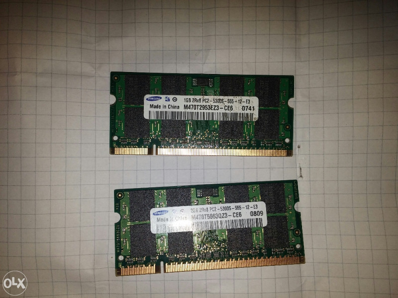 RAM za laptop DDR2 3GB 2GB 1GB