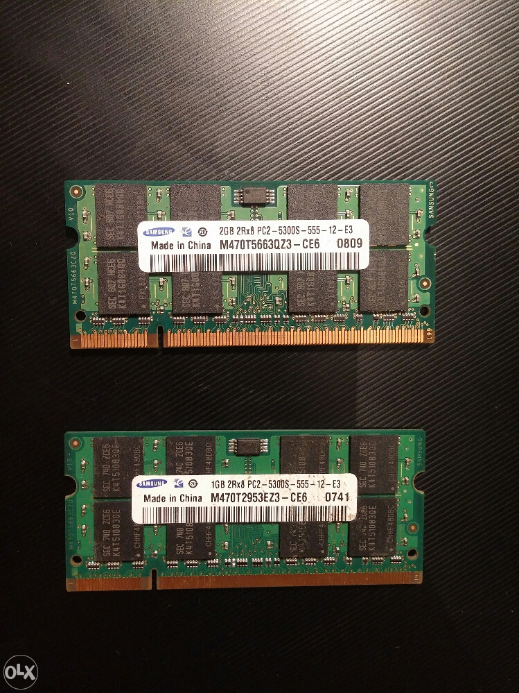 RAM za laptop DDR2 3GB 2GB 1GB