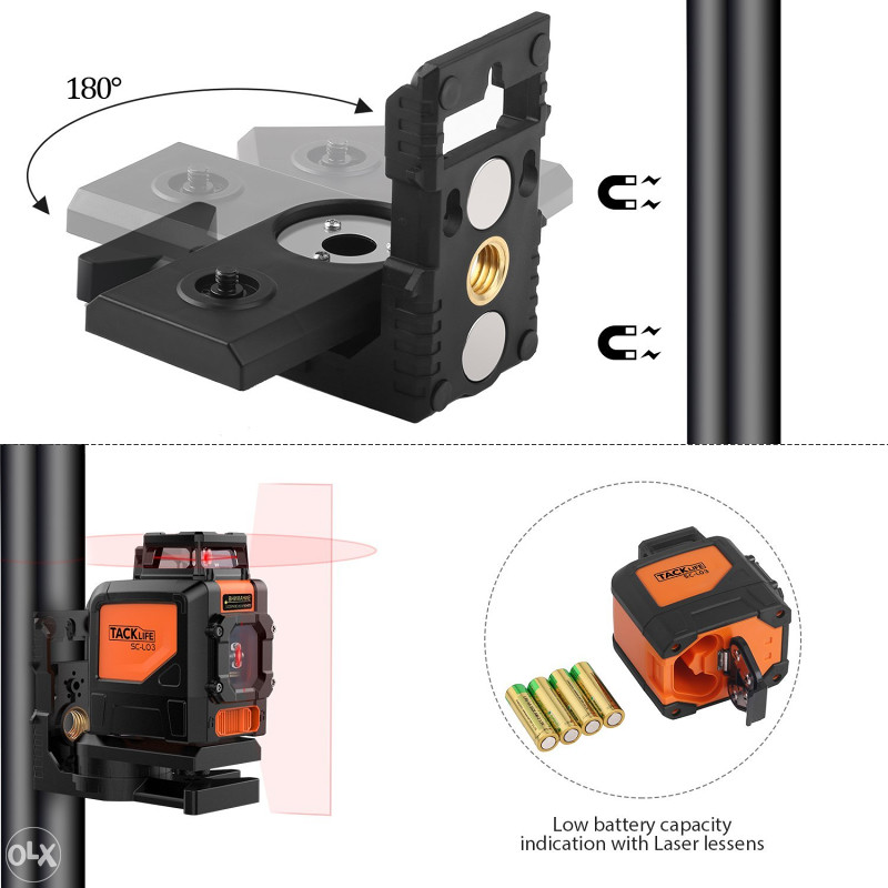 Tacklife SC-L03 - 98ft Crossline Self-Leveling Laser