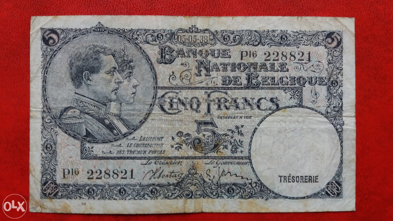 BELGIJA 5 FRANAKA 1919