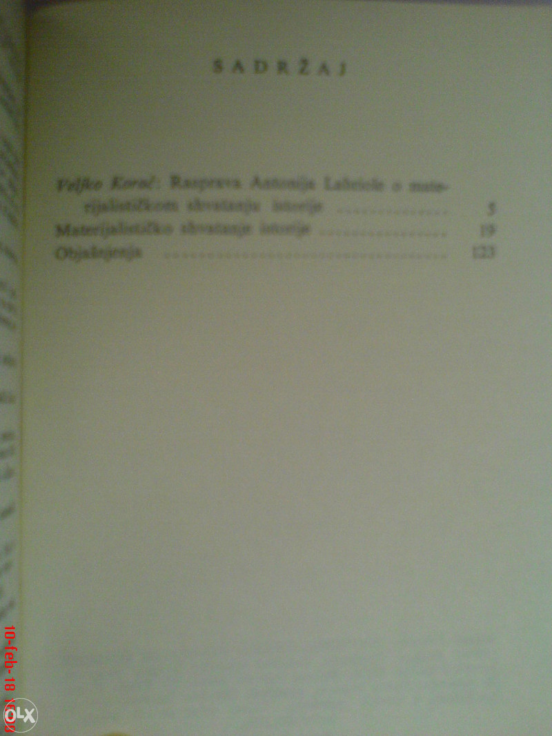 Antonio Labriola: Materijalističko shvatanje istorije