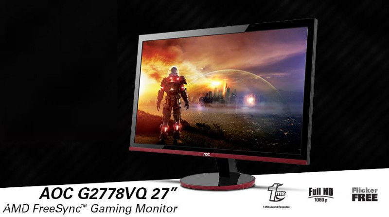 Monitor 27&quot; AOC G2778VQ Gaming 1ms VGA HDMI