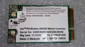Wi-Fi za laptop mini pci-x Intel PRO Wireless 3945ABG