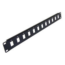 Patch panel with faceplates in black 24 potra, (1U).