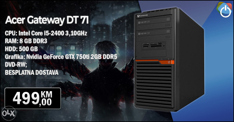 Računar Acer Gateway; Core i5-2400 3,10GHz; 8GB RAM