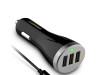 PISEN 3 USB auto punjač crni
