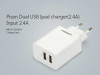 PISEN 5V 2.4A dual usb kućni punjač