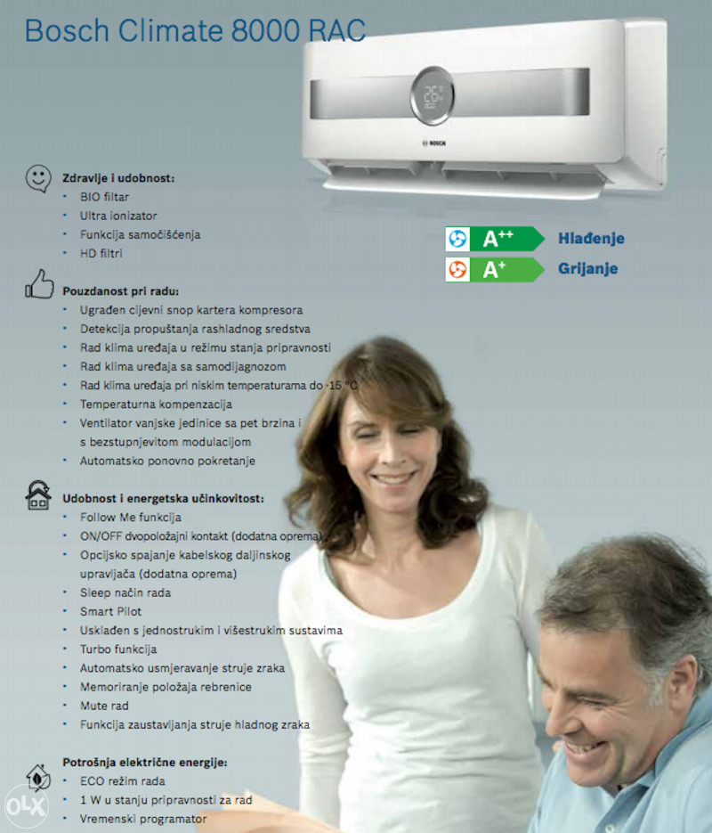 BOSCH Climate 8500 PRO INVERTER 18-ka 5.6kW A++ klima