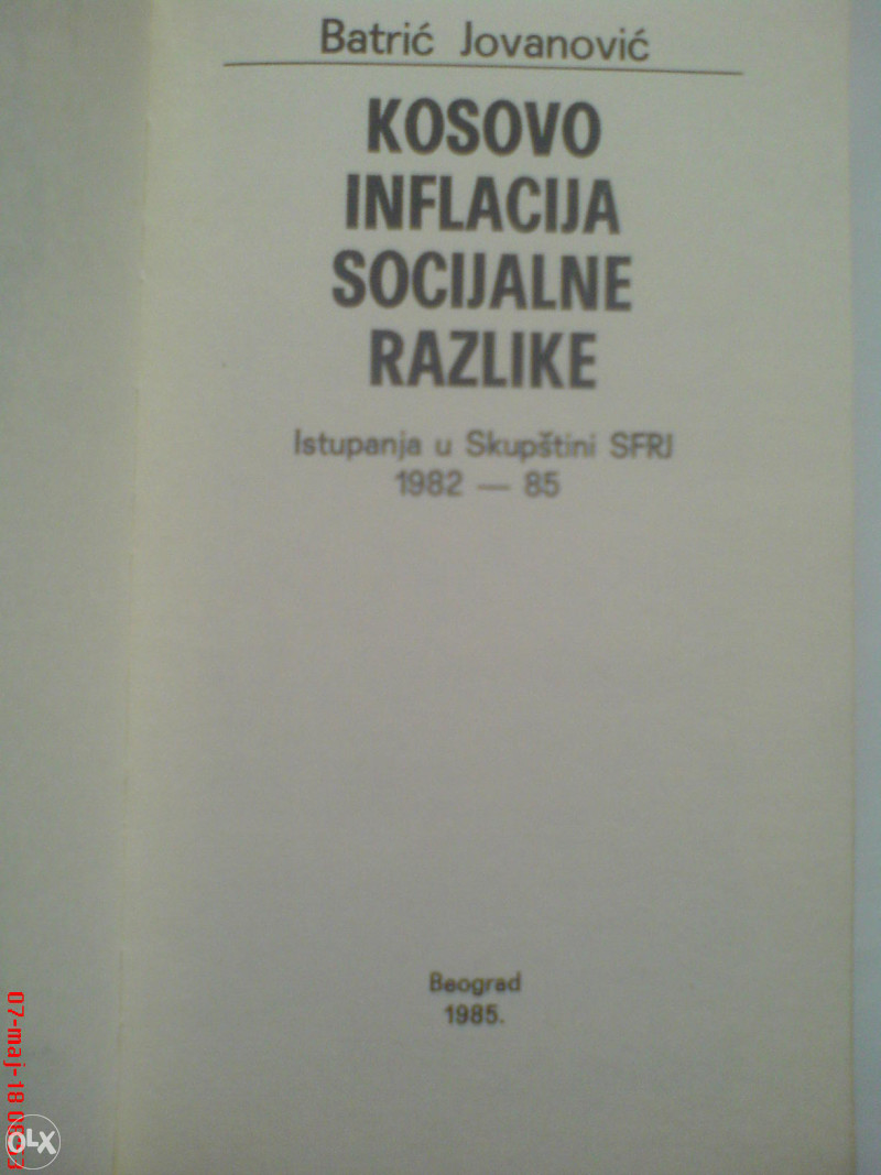 Batrić Jovanović: Kosovo inflacija socijalne razlike