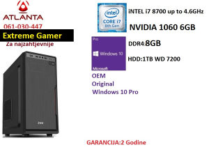 Extreme Gamer i7 8700 gtx 1060 6GB DDR4 8GB 1TB