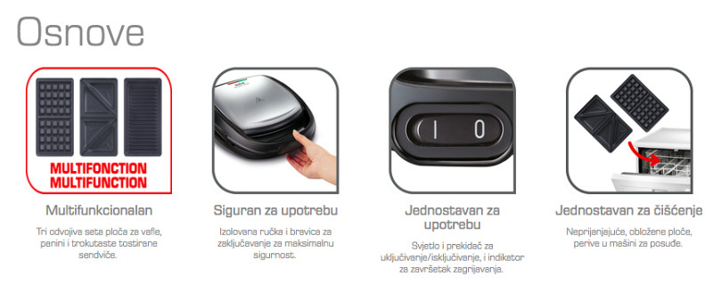 Tefal 3u1 SW342D38 toster, vafl, sendvič aparat vafle