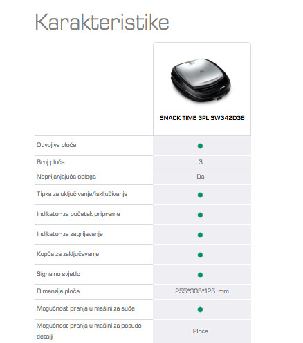 Tefal 3u1 SW342D38 toster, vafl, sendvič aparat vafle