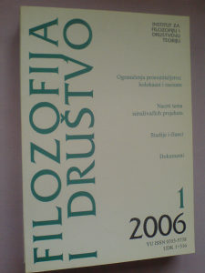 Časopis Filozofija i društvo 1/2006