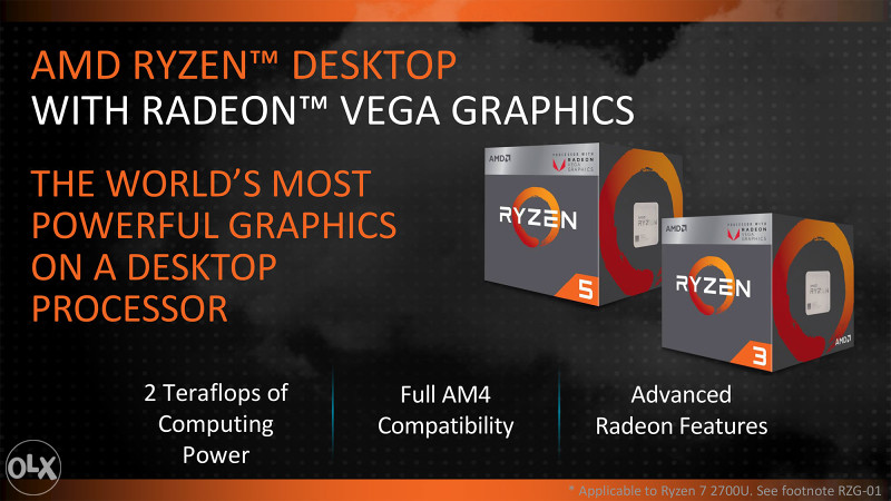 AMD Ryzen 3 2200G 4x3.5-3.7GHz Vega 8 2GB DDR4 Dx12 Gamer