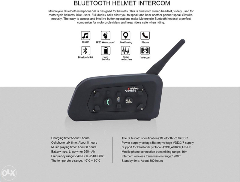 Carchet moto komunikator handsfree bluetooth