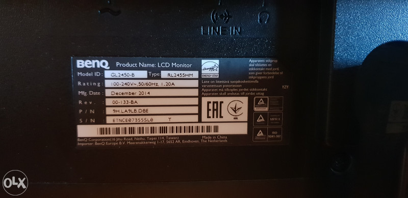 BenQ RL2455HM 24 inch Console Gaming Monitor