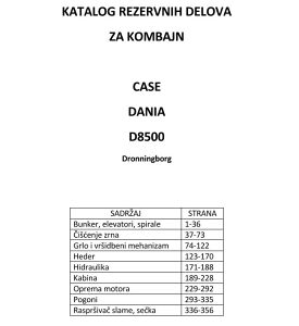 Case D8500 kombajn - Katalog dijelova