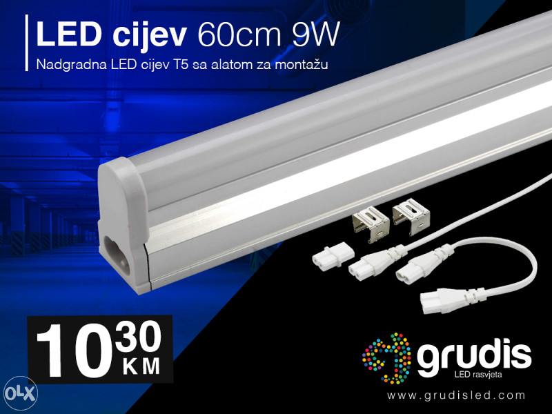 LED CIJEV T5 60cm 9W 6000K