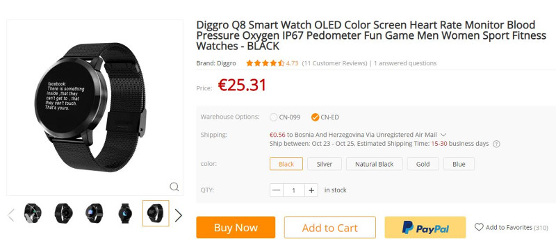 Diggro q8 smartwatch online