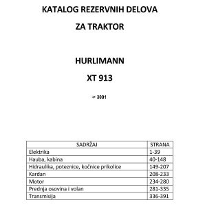 Hurlimann XT 913 - Katalog dijelova