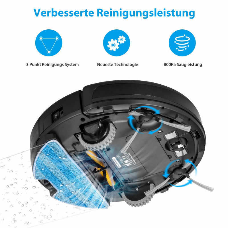 Robot usisivac automatski sa funkcijom brisanja poda