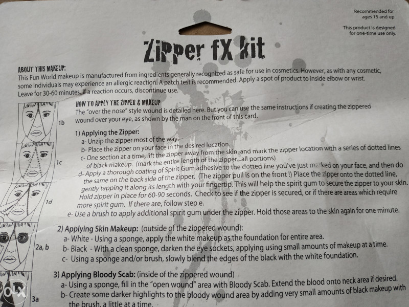 Zipper makeup maska